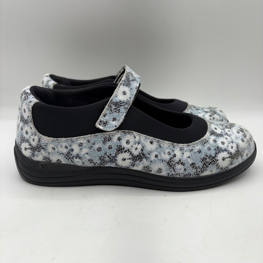 Drew Rose Mary Jane Shoes Womens 8.5 M Blue Floral Leather Orthopedic 14375-3P
